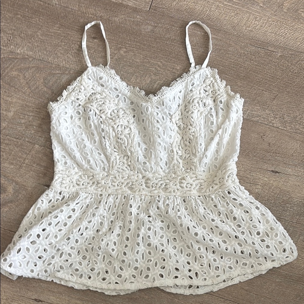 Japna White Sleeveless Bustier Peplum Camisole